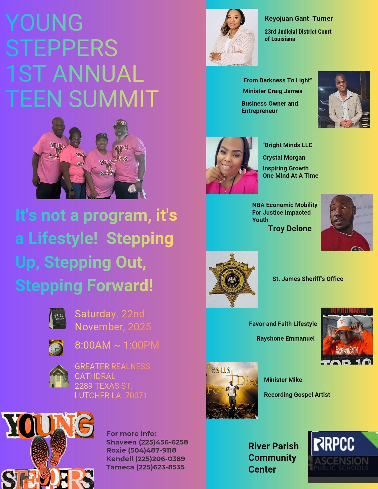 Young Steppers 1st Annual Teen Summit 2025 event flyer